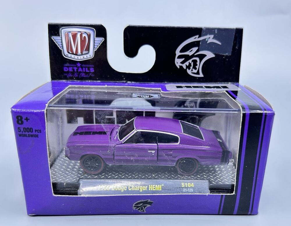M2 Machines 1966 DODGE Charger HEMI S104 21-129 Purple 1:64 Diecast NIP